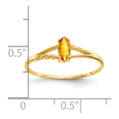 14K Yellow Gold Citrine Marquise Birthstone Ring – view 3