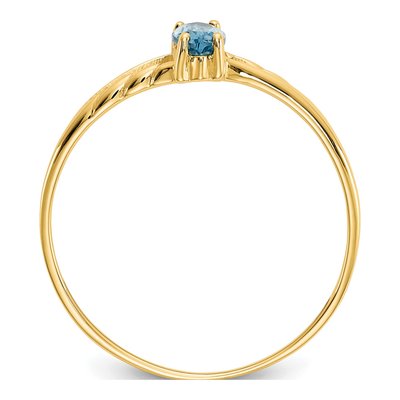 14K Yellow Gold Swiss Blue Topaz Marquise Birthstone Ring – view 2