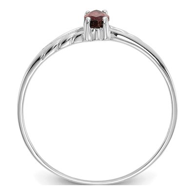 14K White Gold Garnet Marquise Birthstone Ring – view 2