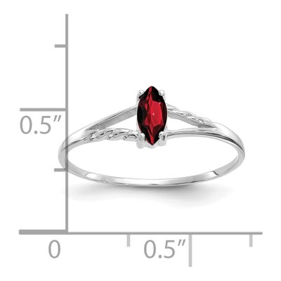 14K White Gold Garnet Marquise Birthstone Ring – view 3