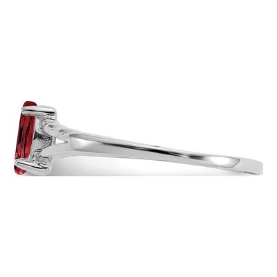 14K White Gold Garnet Marquise Birthstone Ring – view 4