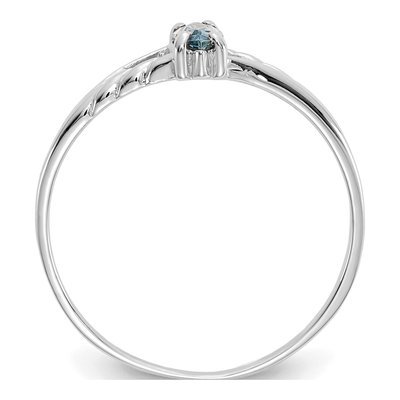 14K White Gold Aquamarine Marquise Birthstone Ring – view 2