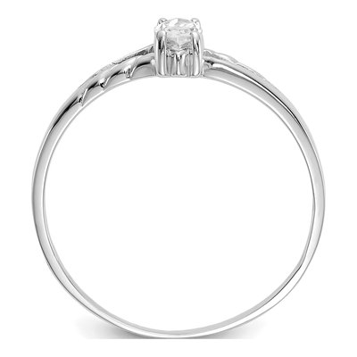 14K White Gold White Topaz Marquise Ring – view 2