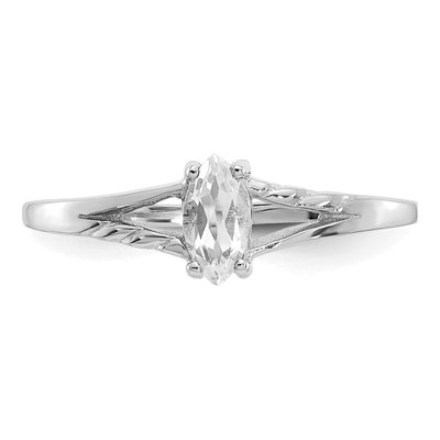14K White Gold White Topaz Marquise Ring – view 5