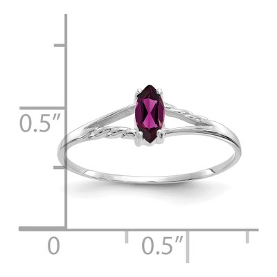 14K White Gold Rhodolite Garnet Birthstone Ring – view 3