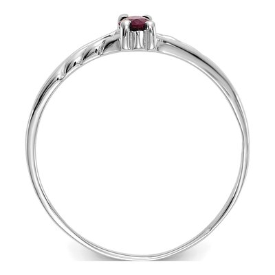 14K White Gold Ruby Marquise Birthstone Ring – view 2