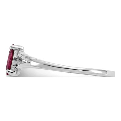 14K White Gold Ruby Marquise Birthstone Ring – view 4