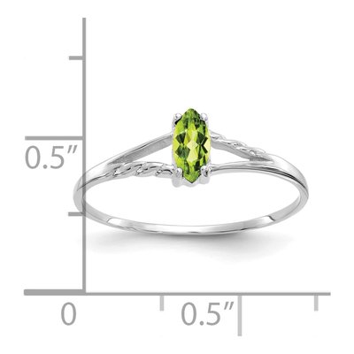 14K White Gold Peridot Birthstone Ring – view 3