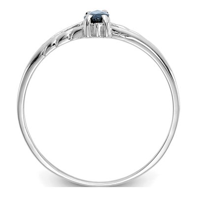 14K White Gold Sapphire Marquise Birthstone Ring – view 2