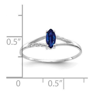 14K White Gold Sapphire Marquise Birthstone Ring – view 3