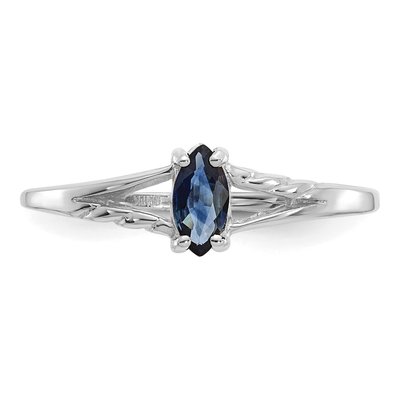 14K White Gold Sapphire Marquise Birthstone Ring – view 5