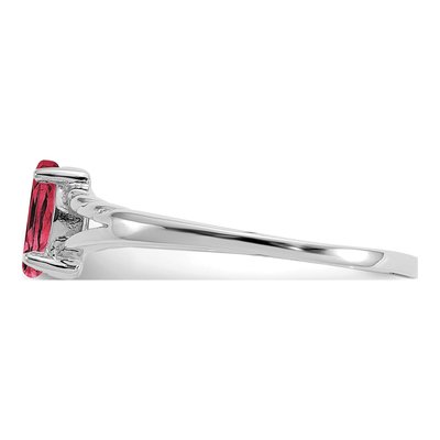 14K White Gold Pink Tourmaline Birthstone Ring – view 4