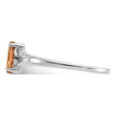 14K White Gold Citrine Marquise Birthstone Ring – view 4