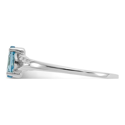 14K White Gold Swiss Blue Topaz Marquise Ring – view 4