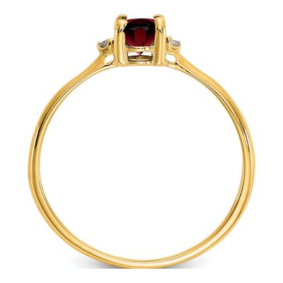 14K Yellow Gold Garnet & Diamond Birthstone Ring – view 2
