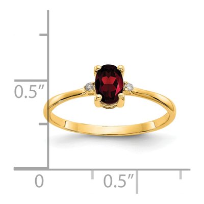 14K Yellow Gold Garnet & Diamond Birthstone Ring – view 3