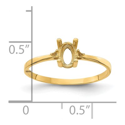 14K Yellow Gold Diamond for Oval Ring Mounting – view 6