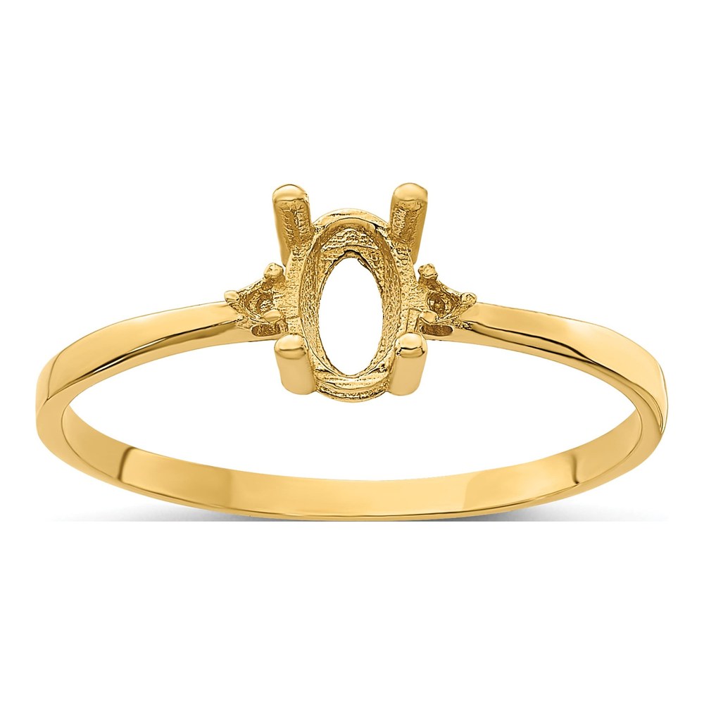 14K Yellow Gold Diamond for Oval Ring Mounting