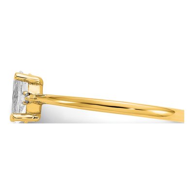 14K Yellow Gold White Topaz & Diamond Birthstone Ring – view 4