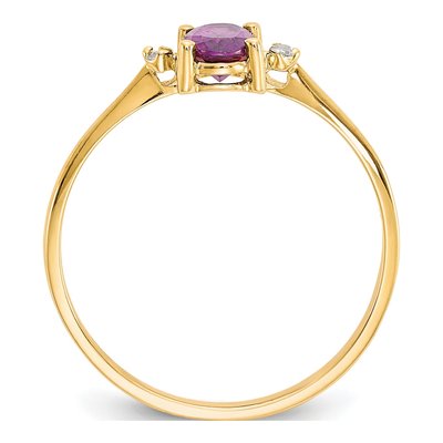 14K Yellow Gold Rhodolite Garnet & Diamond Birthstone Ring – view 2