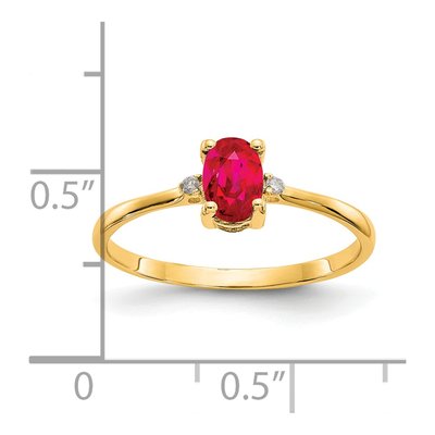 14K Yellow Gold Ruby & Diamond Birthstone Ring – view 3