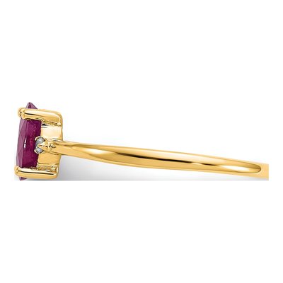 14K Yellow Gold Ruby & Diamond Birthstone Ring – view 4