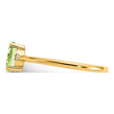 14K Yellow Gold Peridot & Diamond Birthstone Ring – view 4