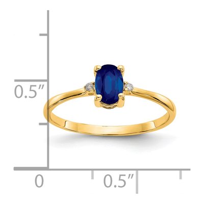 14K Yellow Gold Sapphire & Diamond Birthstone Ring – view 3