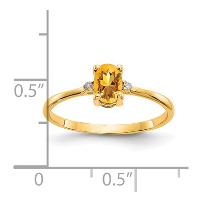 14K Yellow Gold Citrine & Diamond Birthstone Ring – view 4