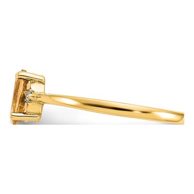 14K Yellow Gold Citrine & Diamond Birthstone Ring – view 5