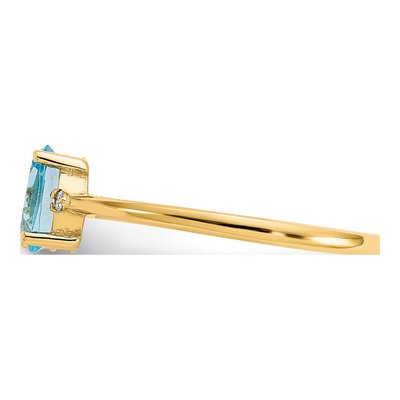 14K Yellow Gold Swiss Blue Topaz & Diamond Birthstone Ring – view 4