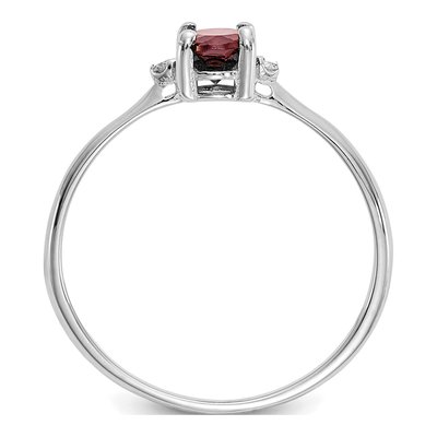 14K White Gold Garnet & Diamond Birthstone Ring – view 2