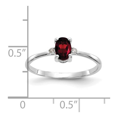 14K White Gold Garnet & Diamond Birthstone Ring – view 3