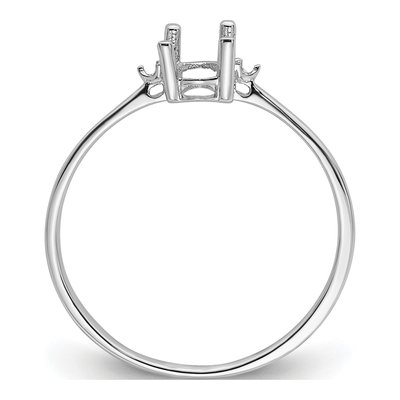 14K White Gold Diamond Oval Birthstone Ring Mounting – view 3