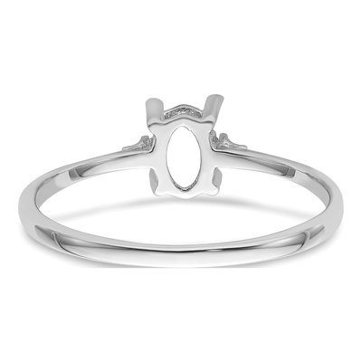 14K White Gold Diamond Oval Birthstone Ring Mounting – view 4