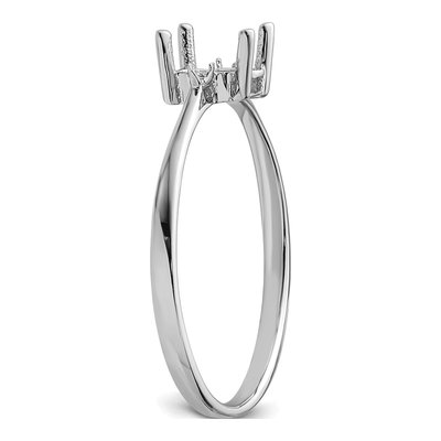 14K White Gold Diamond Oval Birthstone Ring Mounting – view 5