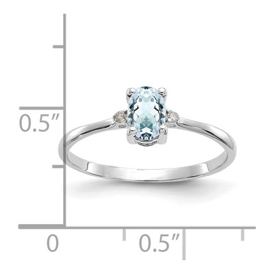 14K White Gold Aquamarine & Diamond Birthstone Ring – view 4