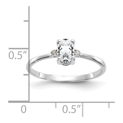 14K White Gold White Topaz & Diamond Birthstone Ring – view 3
