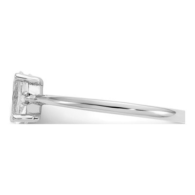 14K White Gold White Topaz & Diamond Birthstone Ring – view 4