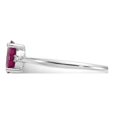 14K White Gold Ruby & Diamond Birthstone Ring – view 4