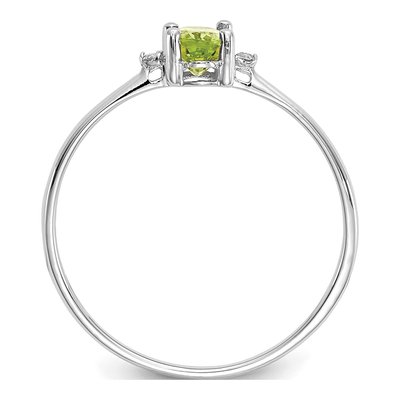 14K White Gold Peridot & Diamond Birthstone Ring – view 2
