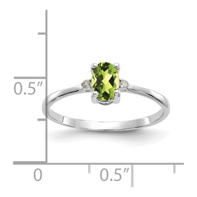 14K White Gold Peridot & Diamond Birthstone Ring – view 3