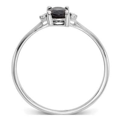14K White Gold Sapphire & Diamond Birthstone Ring – view 2