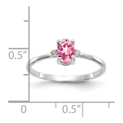 14K White Gold Pink Tourmaline & Diamond Ring – view 3