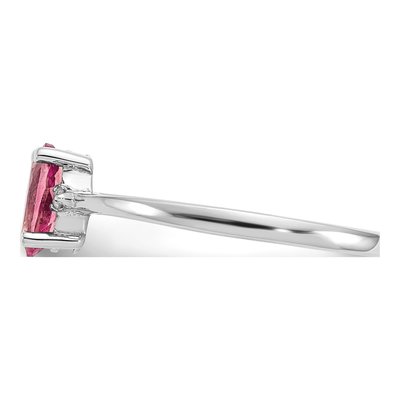 14K White Gold Pink Tourmaline & Diamond Ring – view 4