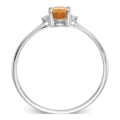 14K White Gold Citrine & Diamond Birthstone Ring – view 2