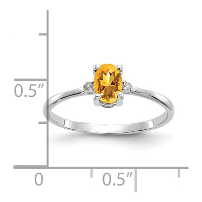 14K White Gold Citrine & Diamond Birthstone Ring – view 3