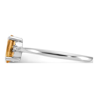 14K White Gold Citrine & Diamond Birthstone Ring – view 4