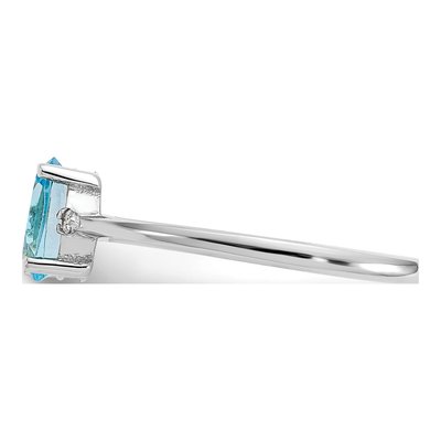 14K White Gold Swiss Blue Topaz & Diamond Birthstone Ring – view 4