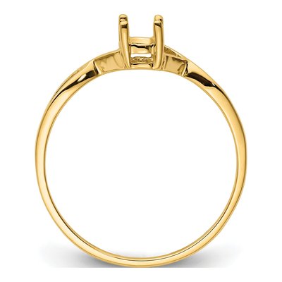 14K Yellow Gold Oval Birthstone Ring Mounting – view 3